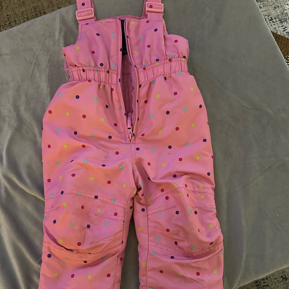 18 month size pink puffer overalls